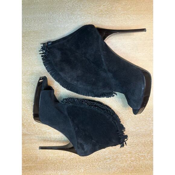 Burberry Nadison Fringe Peep-Toe Ankle Booties - Picture 12 of 13